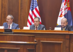 14 October 2021 National Assembly Speaker Ivica Dacic at the gathering marking the 140th anniversary of Serbia-US diplomatic relations